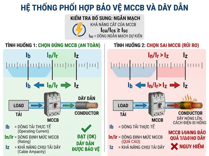 Cách chọn MCCB theo tiết diện dây dẫn